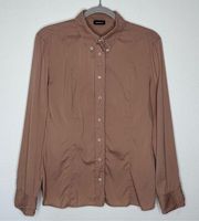 Akris Button down Tan Long Sleeves Shirt Size 6 Pre-owned