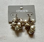  NEW NWT Chicos Faux Pearl Cluster Earrings