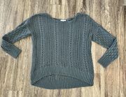 Womens Maurices Green Crochet Sweater - S