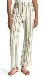 NWT 3.1 Phillip Lim Cream Striped High Waist Kick Flare Retro Pants Size 4