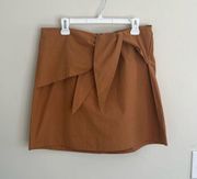 NWT / Flawed Tie Front Cotton Mini Skirt Terra Cotta Women’s 1X