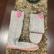 PINK BY VS MUK LUK CABLE KNIT BOOTS