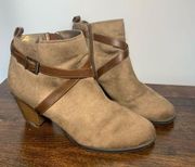 LifeStride Women's Suede Jamie Ankle Boots Brown Size 10M