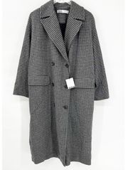 NWT ZARA Houndstooth Wool Blend Coat L