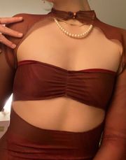 burgundy cutout bodysuit