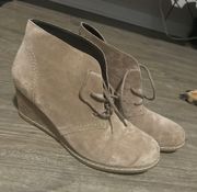 Suede Wedge Booties