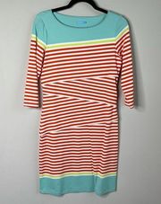 J Mclaughlin catalina cloth striped color block shift dress size small