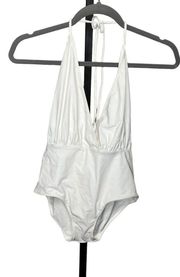 Rachel Pally Bridget Maillot White Halter Braid