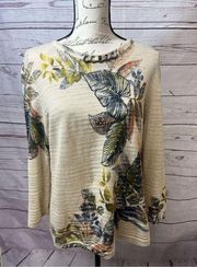 1576-Alfred Dunner petite medium 3/4 sleeve sweater