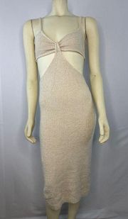 Pink Lily Cutout Bodycon midi crem dress size small