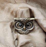 Anthropologie Gold and Black Owl Ring