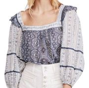 Free People - Mostly meadow blouse in ivory combo size extra small