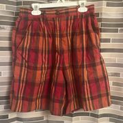 Karen Scott Petites Sport Lightweight Plaid Shorts Size 8P; 14"W/18.5"L