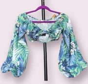 Love + Harmony Floral Long Sleeve Crop Top