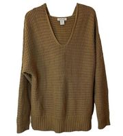 Rachel Zoe Crochet Hoodie V-neck Oversized Cozy Comfy Pullover Sweater Sz L