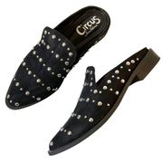 Circus Sam Edelman Lucielle Silver Studded Mule Black Faux Suede Women’s Size 7