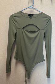 Army Green Peekaboo Bodysuit 