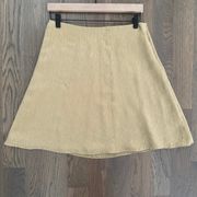 Silk Wool Blend A-Line Skirt in Animal Print Golden Beige Size 8