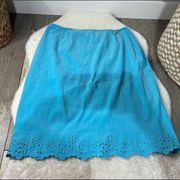 St. John Sport Blue Eyelet Scalloped Skirt