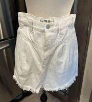 Free People 26  White Sidecar Mini  Denim Jean Skirt