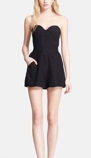 Parker Silk Sutton Black Strapless Romper Size XS