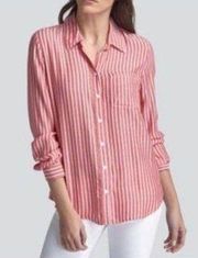 BeachLunchLounge Red Stripe Button Down Shirt Size Small