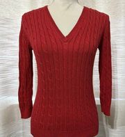 Michael By Michael Kors Red Knit Pullover Sweater Sz S - Works For XS as Well