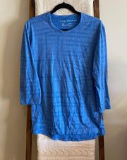 Under Armour Threadborne Heat Gear fitted blue long sleeve athletic shirt