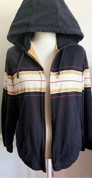 Escada Sport • Navy Yellow White Zip Up Hoodie