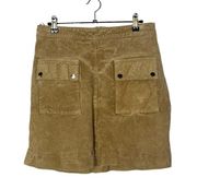 Mango Camel Brown Leather Retro Mini Skirt M