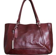 Wilson's Leather wine leather crossbody satchel weekender bag