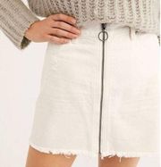 Free People NWT  Zip It Up Mini skirt Vintage White Size 27