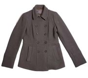 J. Crew Stadium Cloth Nello Gori Olive Green Double Breasted Pea Coat Size 4