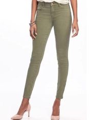 Old Navy Rockstar Mid Rise Ankle Jeans Olive Army Green Women's Size 4