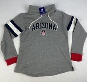 Arizona Wildcats Womens Medium Gray Funnel Cowl Neck Red Cuffs Champion NEW‎ NWT