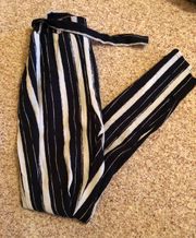 Black And White Striped Pants