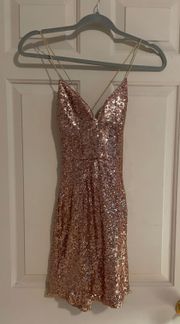 Hello Molly Pink Champaange Glittery Dress