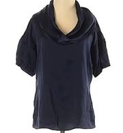 Adam Lippes silk cowl neck puff sleeve blouse