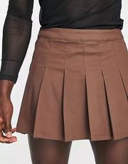 Pleated Skirt In Brown