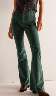 Green Corduroy Flare Pants