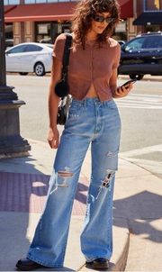 Ripped Flare Jeans 