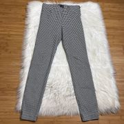 ZARA  Pants Womens Medium Black White Plaid Gingham Skinny Pull On Stretch Ankle