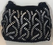 Aluminum Soda Can Pull Tab Purse Black Crocheted Shoulder Crossbody Bag Nice