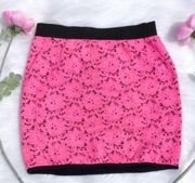 Rue21 Club Rue Hot Neon Pink Black Mini Skirt Med