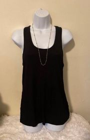 Black Solid Tank Racerback  Size Medium