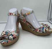 Montego Bay Club Floral Peep Toe Wedge