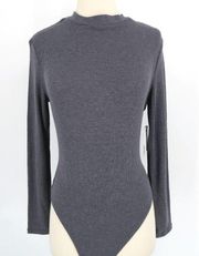 Abound Waffleknit Long Sleeve Bodysuit Grey Size Large NWT