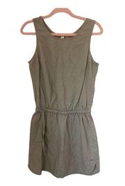 Eastern Mountain Sports Cambric Linen Dress Khaki Size Small Gorpcore Hiking