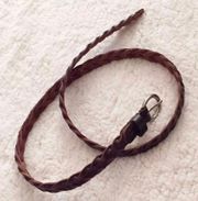 braided brown leather belt