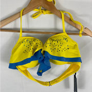 U.S. Polo Assn. NWT Yellow Blue bikini Top Size XL